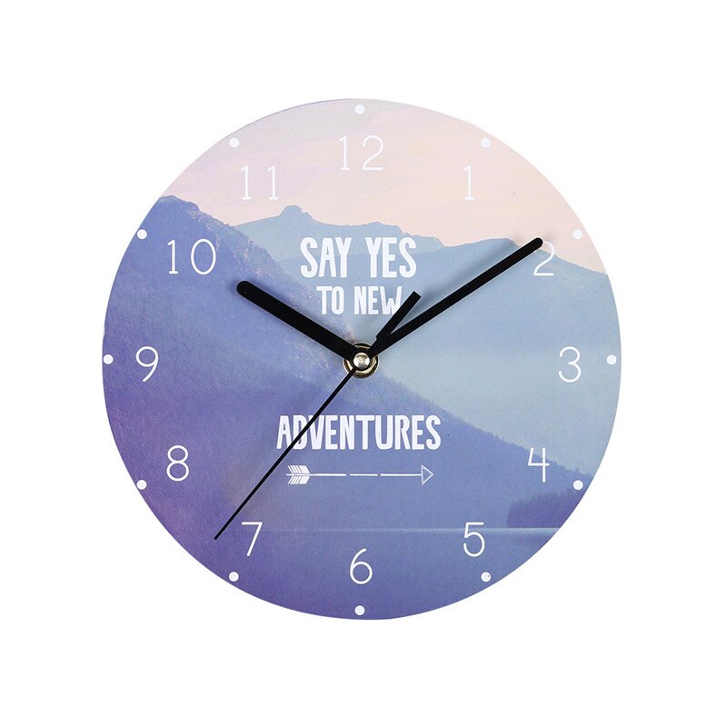 Wooden MDF Round Wall Clock European Wooden MDF Wall Clock Living Decorations Wall Clocks Large Decorative @C: A