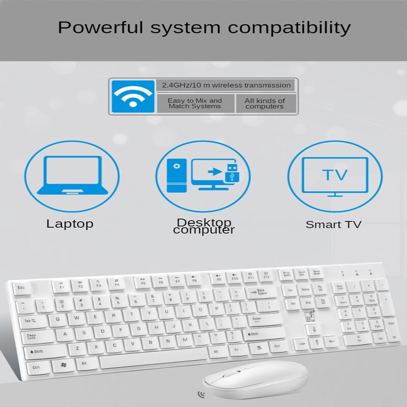 2.4G Wireless Keyboard and Mouse 104-key Keyboard Office Keyboard Gaming Keyboard for PC Computer Laptop