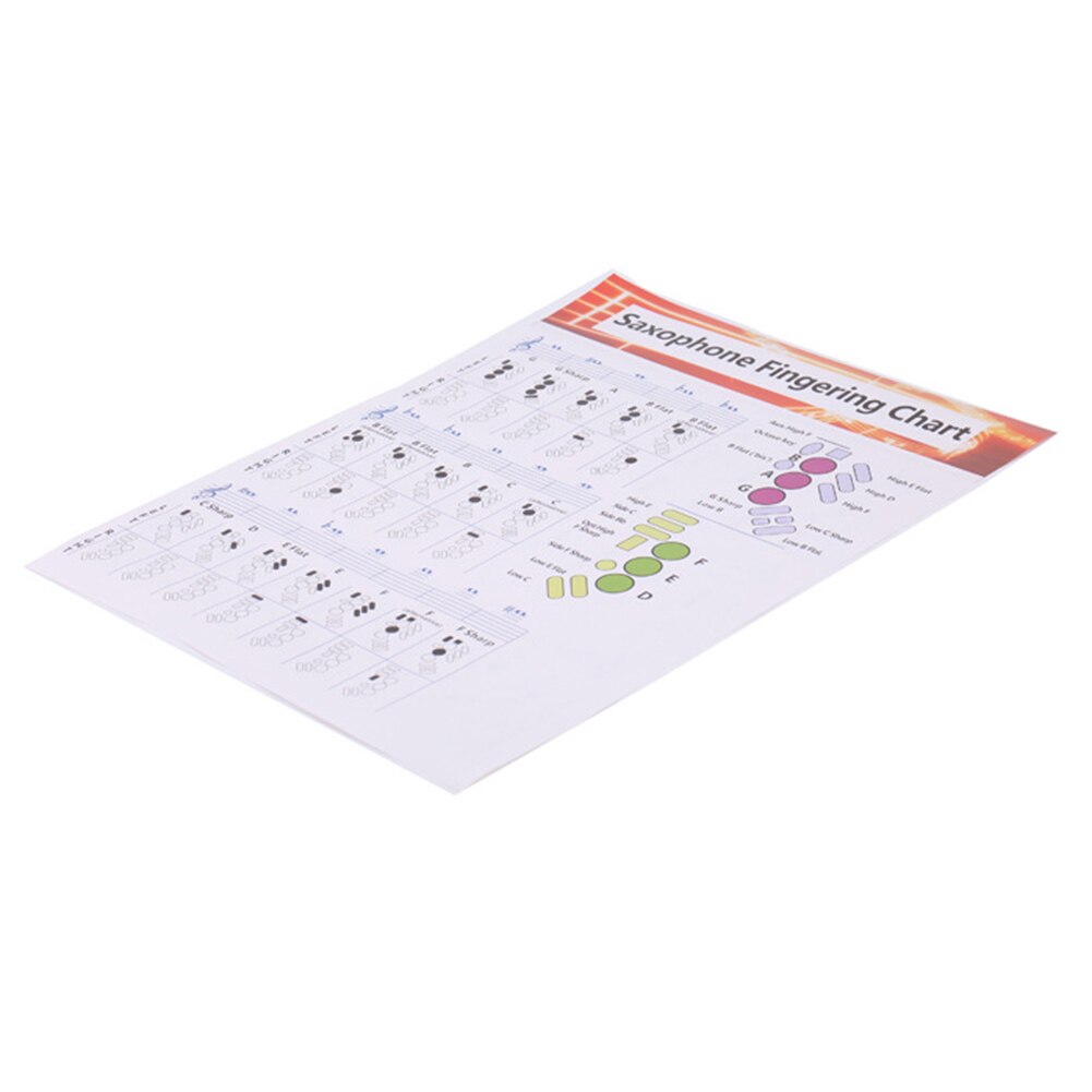 Saxophone Fingering Chord Chart Musical Beginner Instrument Practice Accessories