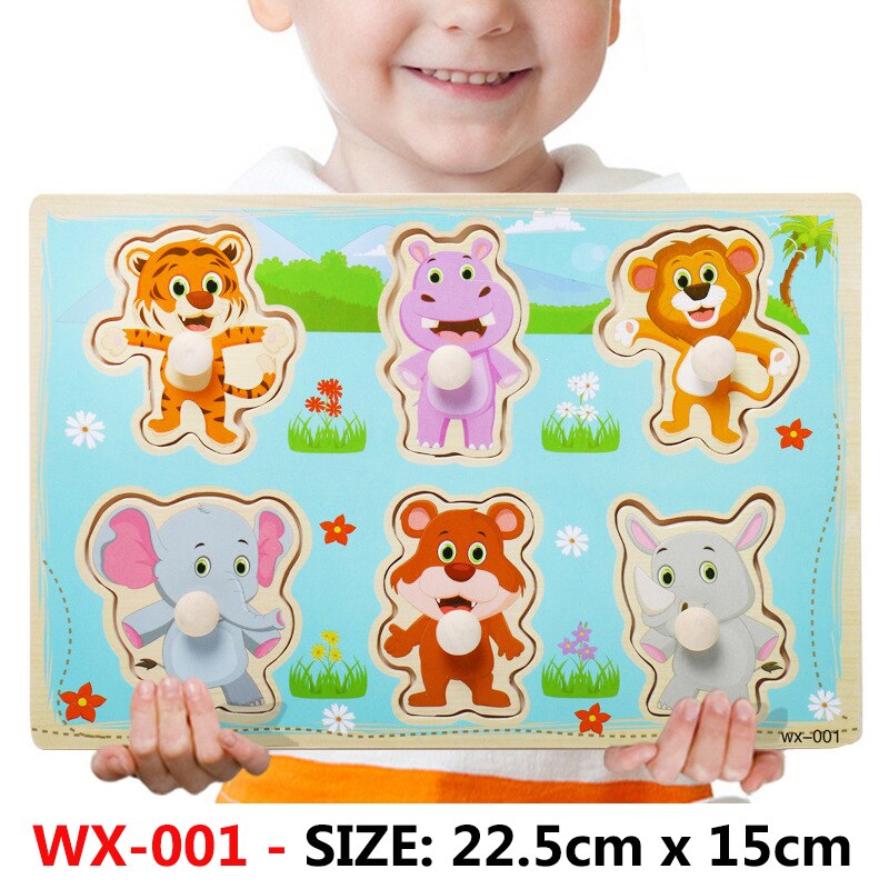 Nowe dziecko zabawki Montessori drewniane Puzzle pojazd animowany cyfrowy Puzzle z motywem zwierzęcym układanka nauka zabawki edukacyjne dla dzieci: WX-001