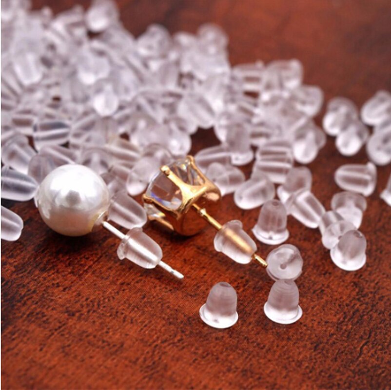 500/1000 pcs Siliconen Bullet Rubber Earring Back Stoppers voor Stud Oorbellen Oor Post Buis Oordopjes Sieraden Bevindingen: 1000Pcs Bullet style