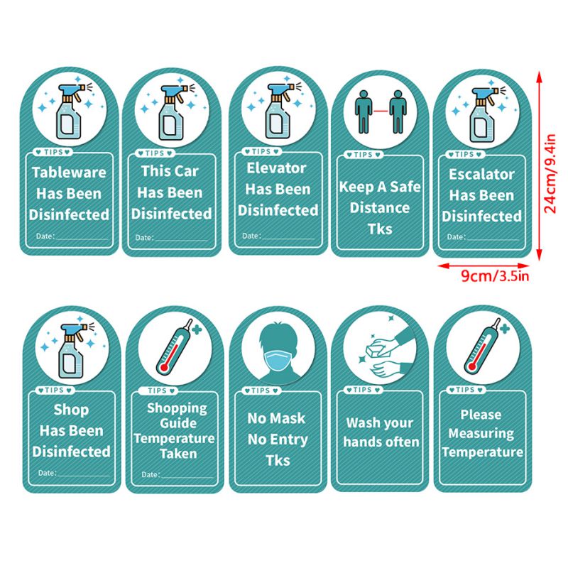 Tile Stickers Acrylic Safety Signage Prevention Welcome Sign Shop Warning Sign Shop Disinfected Sign Restaurant School Office