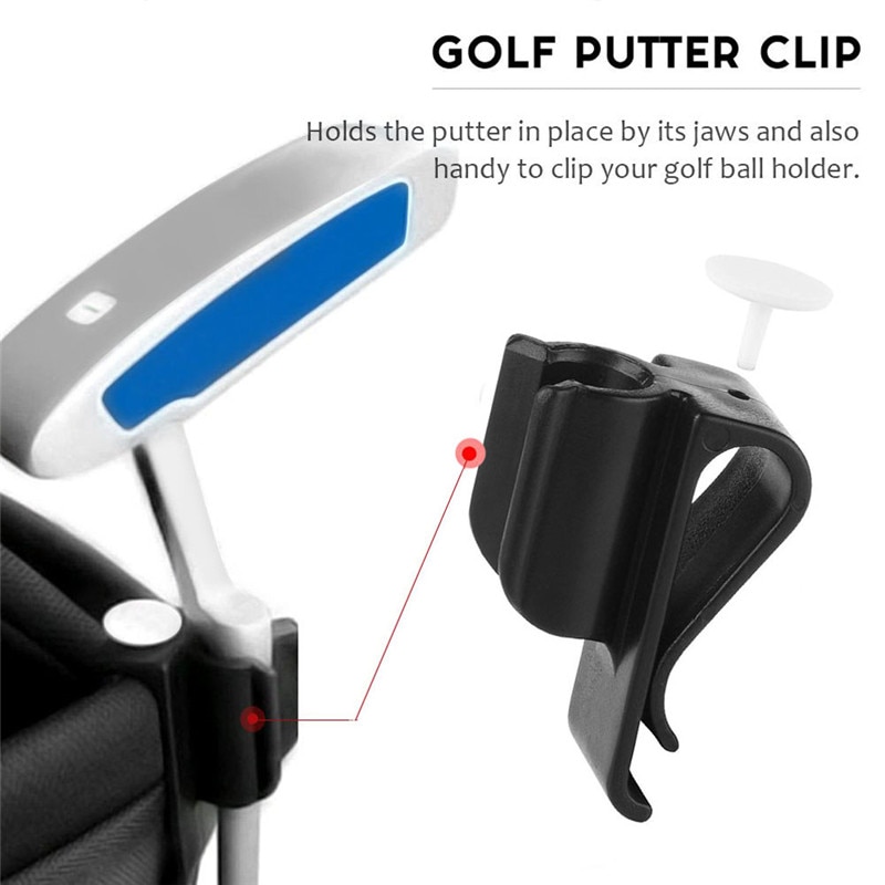 3 pcs Golf Bag Clip On Putter Putting Organizer Club Durable Clamp Holder Golf Bag Putter Holder Outdoor Tools