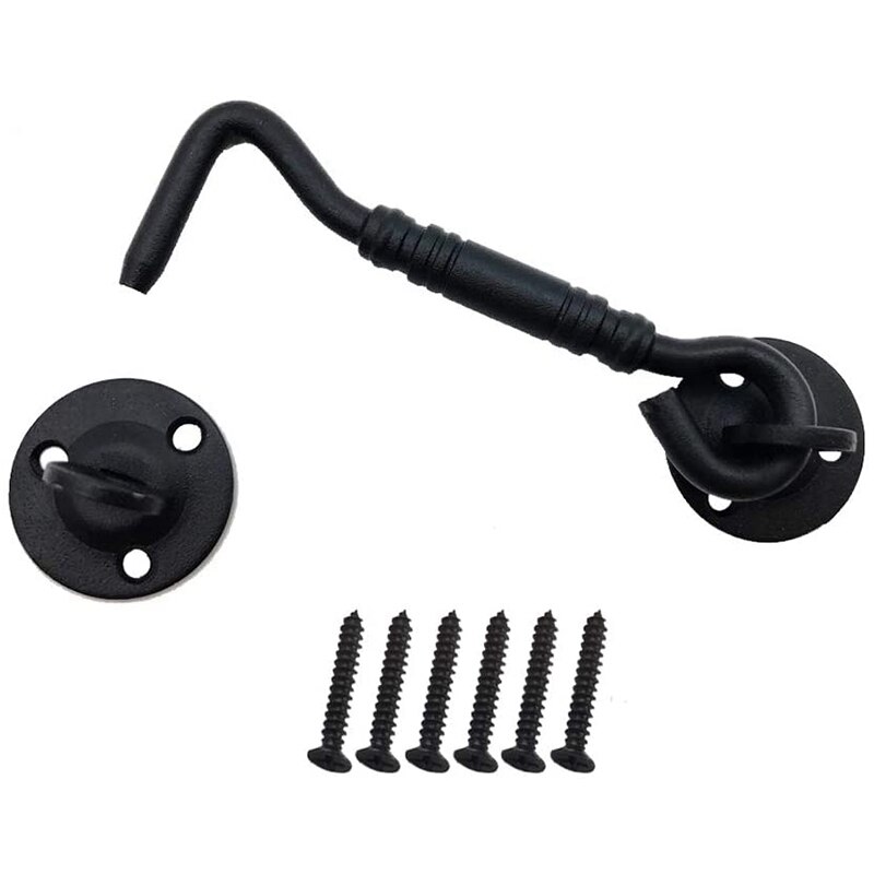 Barn Door Lock, 4 Inch Stainless Steel Door Hook &amp; Eye Latch with Mounting Screws, Door Lock Latch for Sliding Door: Default Title