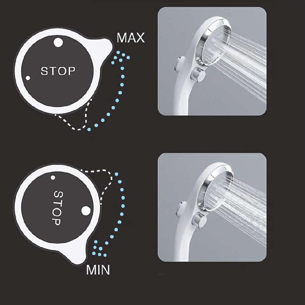 Adjustable High Pressure Shower Head With On/Off Water Saving Handheld