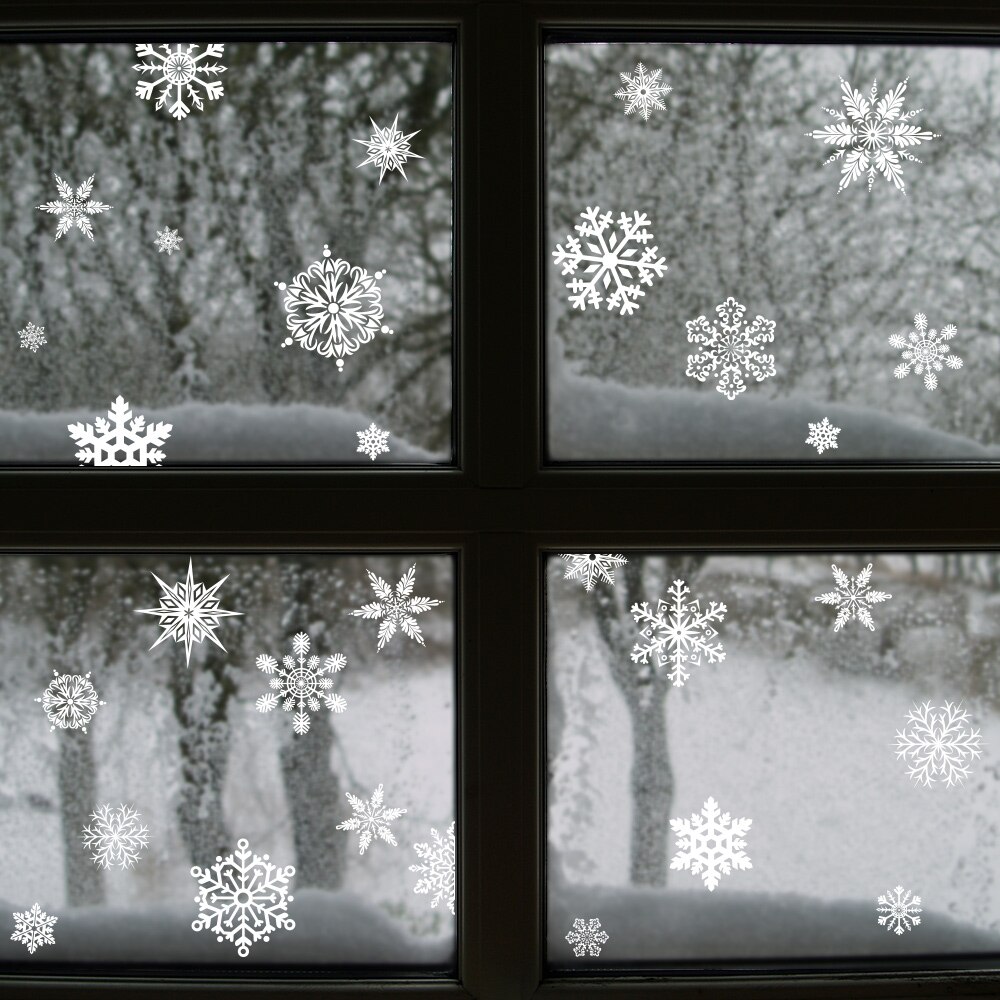 Wall Sticker Christmas Year Window Sticker Snowflake Star Luminous Sticker Children's Room Family Outdoor Glass Decoration