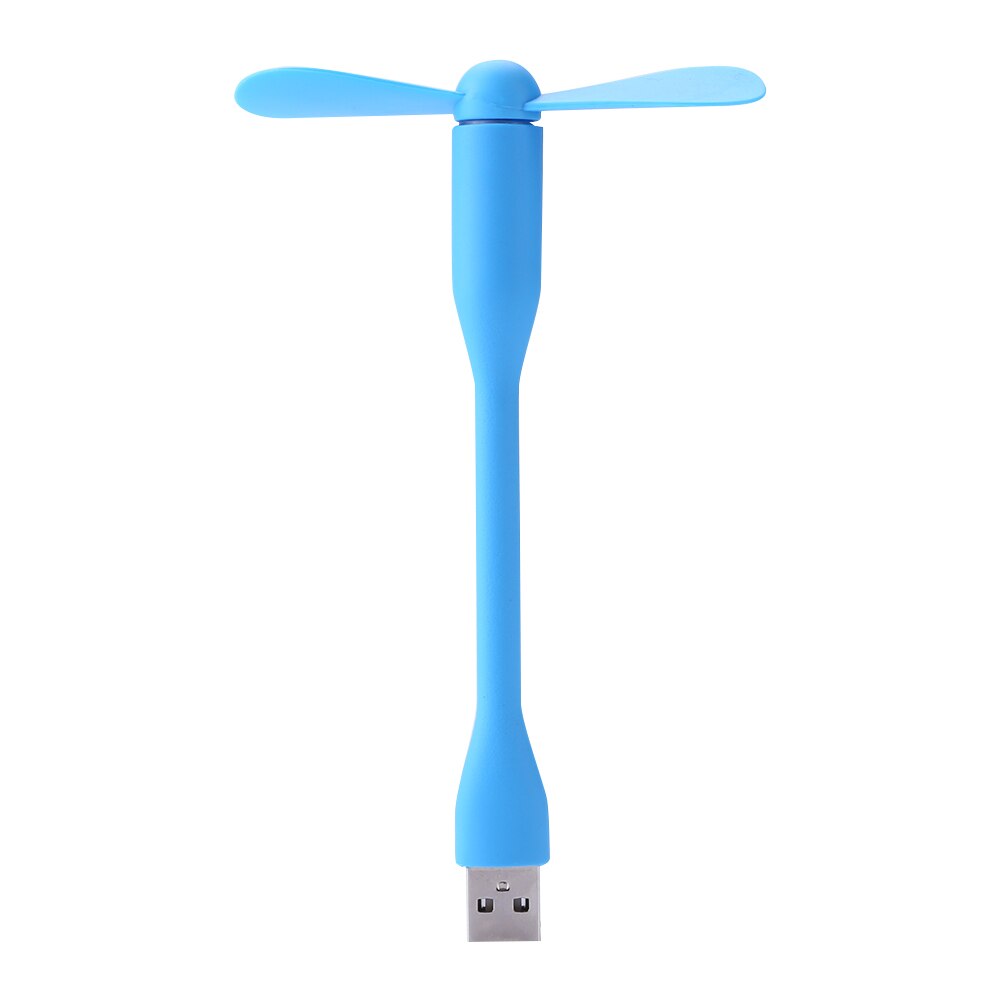 Mini USB Fan Flexible Bendable for Power Bank Laptop PC AC Charger Candy Color Portable Hand Fan Computer Summer Cooler Gadget: Blue