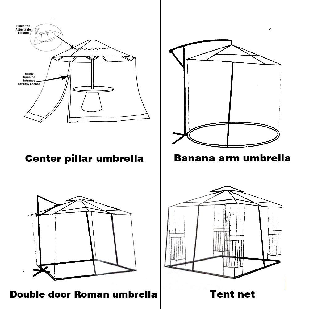 Outdoor Mosquito Net Patio Umbrella Cover Mosquito Netting Screen UV Resistant Mosquito Netting For Outdoor Yard Camping