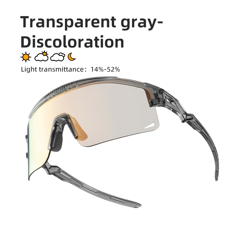 Rockbros óculos de ciclismo fotocromáticos para homens e mulheres, óculos de sol ultraleve para ciclismo durante todo o dia, meia armação, proteção uv, estrada: Branco