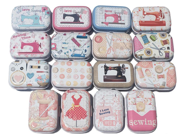 32pcs/lot Collective Tin Boxes Needlework sewing accessory/sewing machine pattern craft box with lid