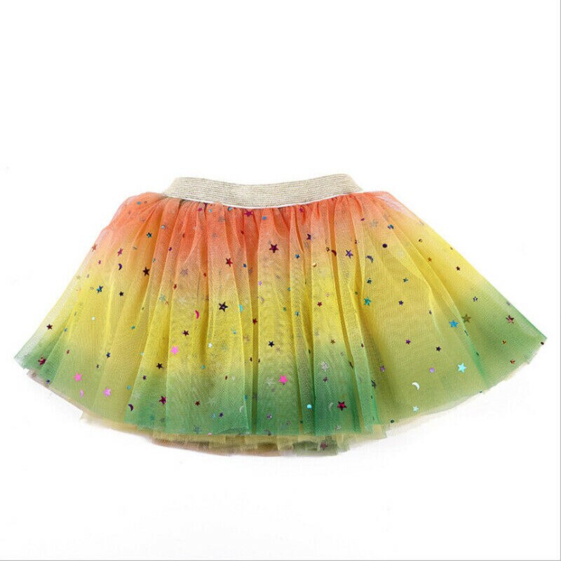 Regenboog tutu rok voor babymeisjes, 3 lagen tule, prinsessenmeisje, verjaardagsballet, dans, paillettenrok: 2 / 0 to 2 jaar