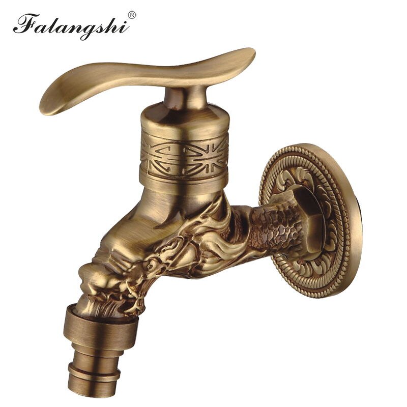 Antiken Geschnitzten Bibcock Durcheinander Wasserhahn Dekorative draussen Garten Wasserhähne für Waschmaschine Luxus Wc Mopp Wasserhahn WB8503: Modell 2