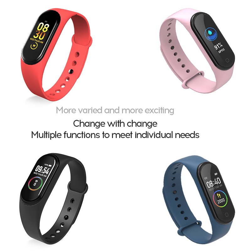 Banda inteligente rastreador de fitness smartwatch relógio inteligente pulseira freqüência cardíaca monitor de pressão arterial smartband saúde
