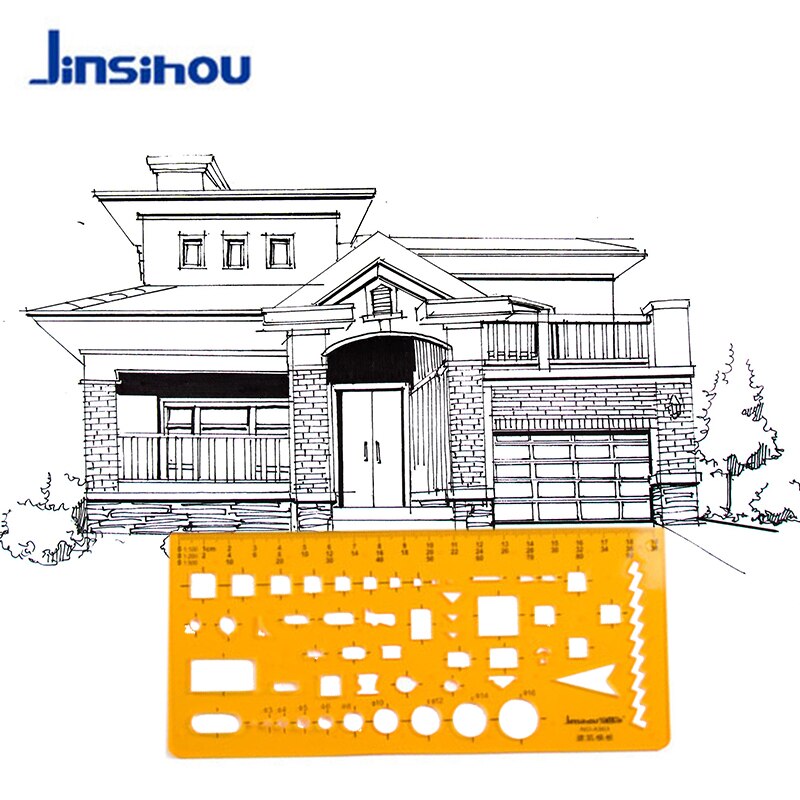 Jinsihou ritmall / stencil linjal k harts mjuk arkitekt / konstruktion / geometri / matematik / möbler / kurva / runt mätverktyg