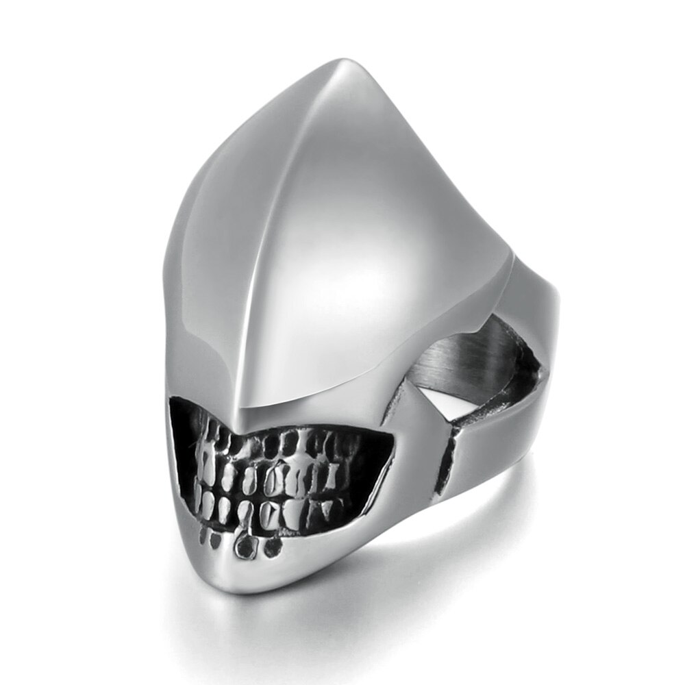 Stainless Steel Men Rings Alien Punk Biker Male Jewelry Personality Accessoires: 9 / Steel Color