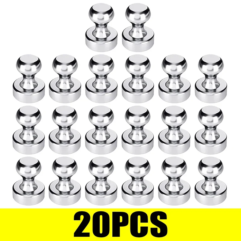 50/2pcs Strong Magnetic Pushpins Mini Metal Magnets Push Pins Sucker for Kitchen Fridge Office School Map Whiteboard Locker Pin: light yellow