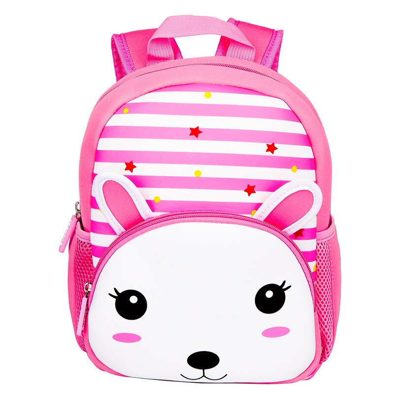 Criança venda quente à prova d3d água 3d dos desenhos animados baleia mochilas mochila do jardim de infância animais crianças mochila sacos de escola meninas meninos mochila: S300W-rabbit