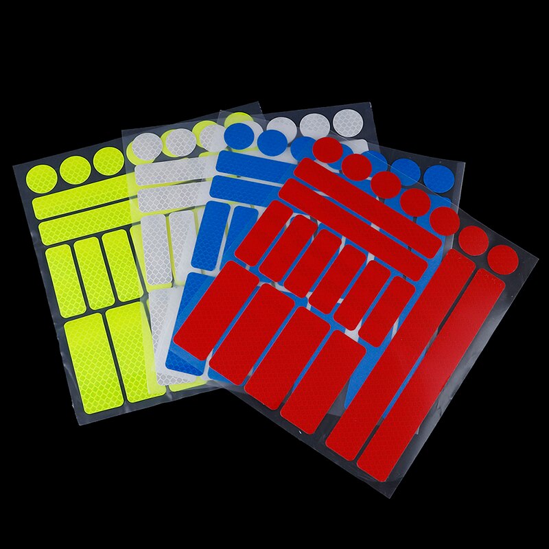 1Pc Reflecterende Stickers Voor Fiets Plakband Voor Fiets Veiligheid Wit Rood Geel Reflecterende Fiets Accessoires