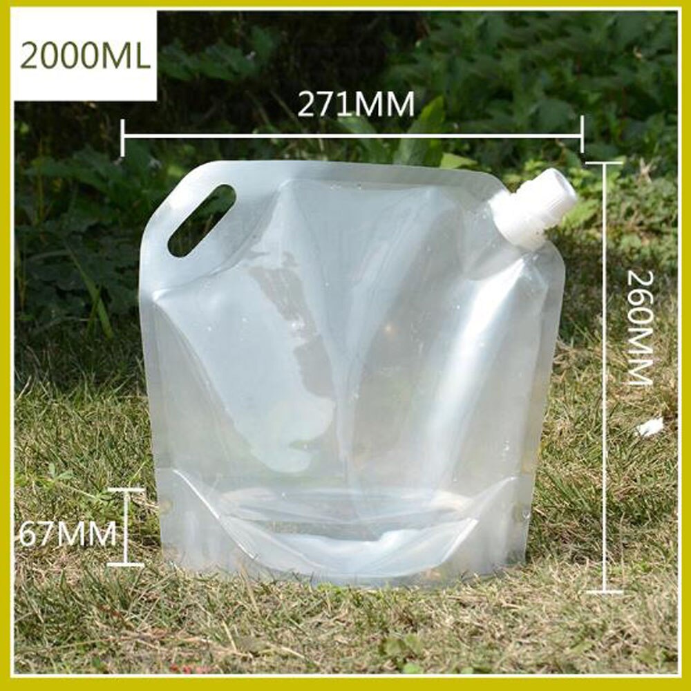 transparent Falten Wasser Tasche Evakuierung Katastrophe Prävention Waren Wasser Panzer Tasche Tragbaren Große Kapazität Lagerbier Kochen Liefert: 2000ML