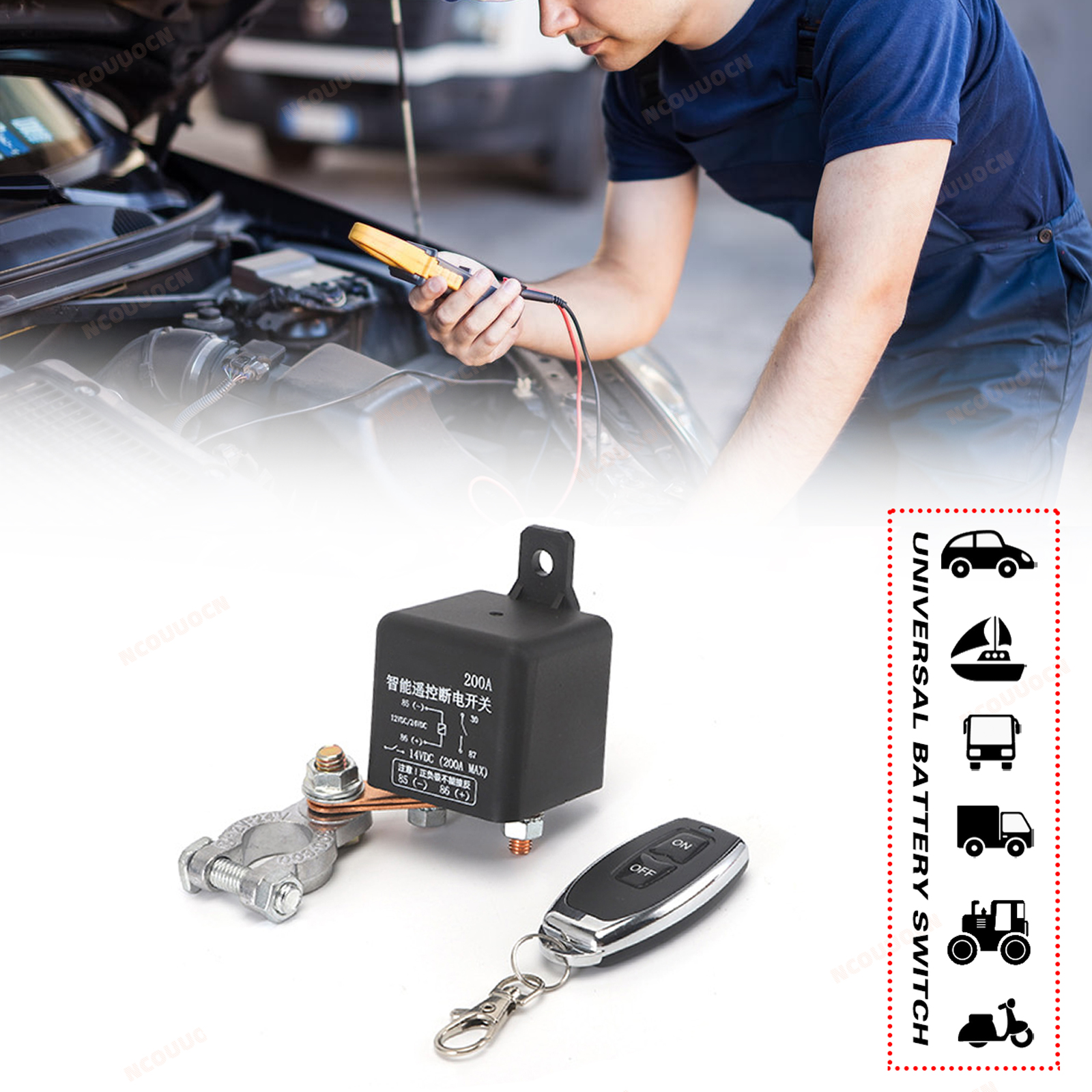 Relé de interruptor de batería Universal, Control remoto inalámbrico, desconexión, aislador de corte, interruptores maestros, 12V, 24V, 120A, 200A, 250A