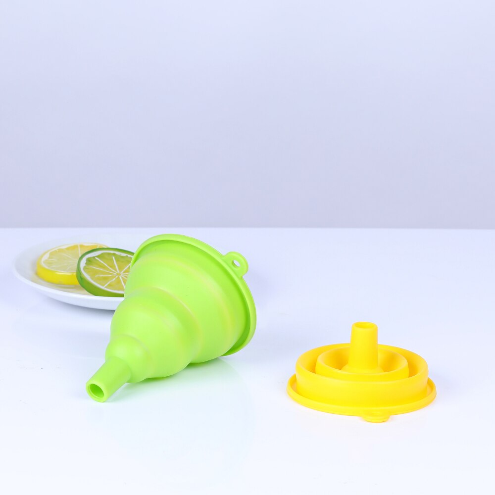 1pcs Funnel Kitchen Telescopic unnel Liquid Filling Kitchen Tools Food Grade Silicone Gel Folding Funnel Small