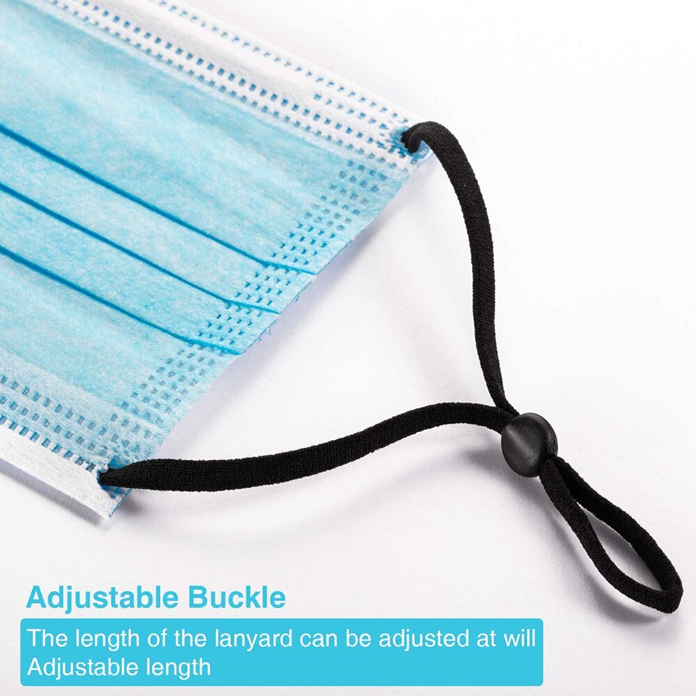 100 Pcs Sewing Elastic Band Cord with Adjustable Buckle Stretchy Mask Earloop Lanyard Earmuff Rope for DIY Making Supplies YJ354