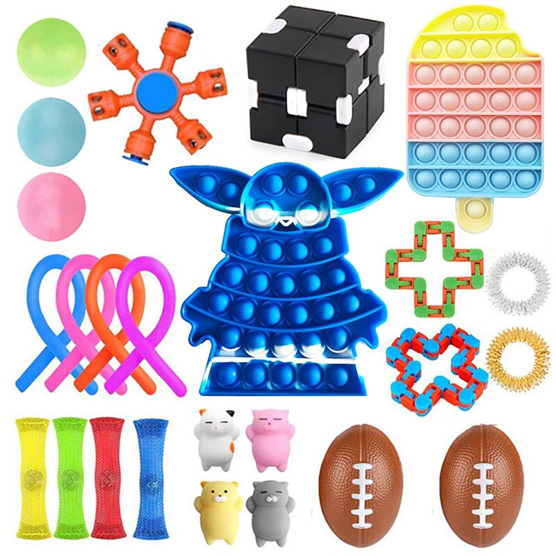 Fidget Toys Sensory Anti Stress Toy Set Figet Antistress Relief Autism Anxiety Bubble for Kids Adults: O