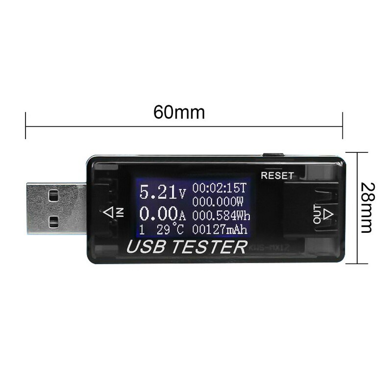 Usb Tester 4-30V 0-150W Multimeter Digitale Stroom En Spanning Meter Capaciteit Power Charger Detector voor Smart Telefoon: MX17 USB Black