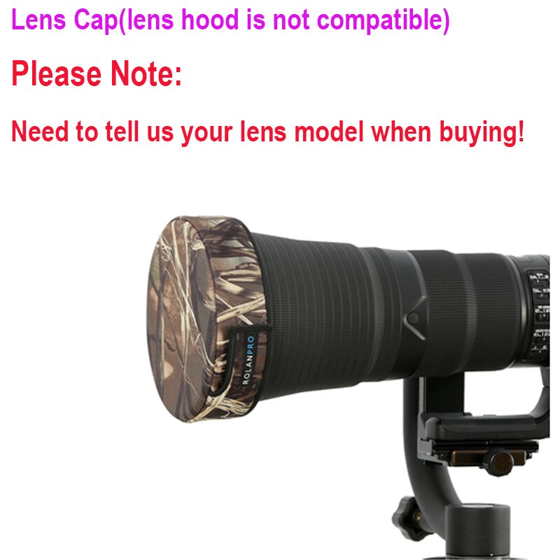 ROLANPRO – veste de Camouflage avec capuchon d&#39;objectif DSLR, vêtement téléphoto court pour Sigma Tamron Canon Nikon 300/400/500/600/800mm: Lens Cap A