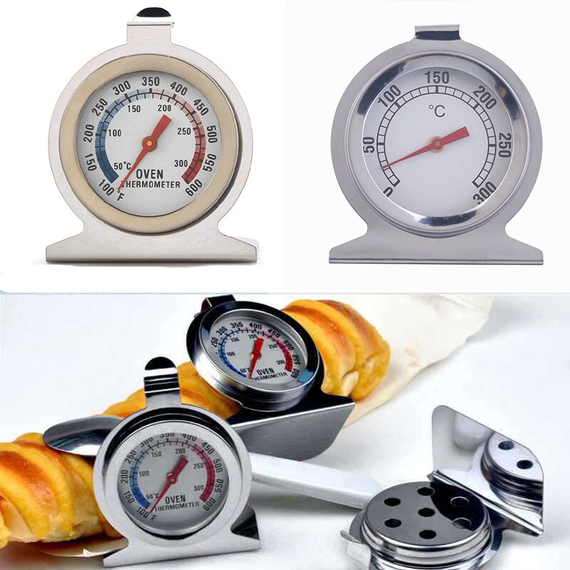 Stainless Steel Oven Thermometer Dial Analog Ktichen Cooking Temperature Meter Gauge Baking Tool Stand Up 2 Types
