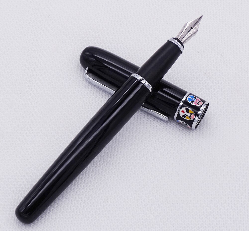 Duke 805 Fountain Pen Beijing Opera Rhythm Pattern , Unique Writing Pen Office Business Supplies Black