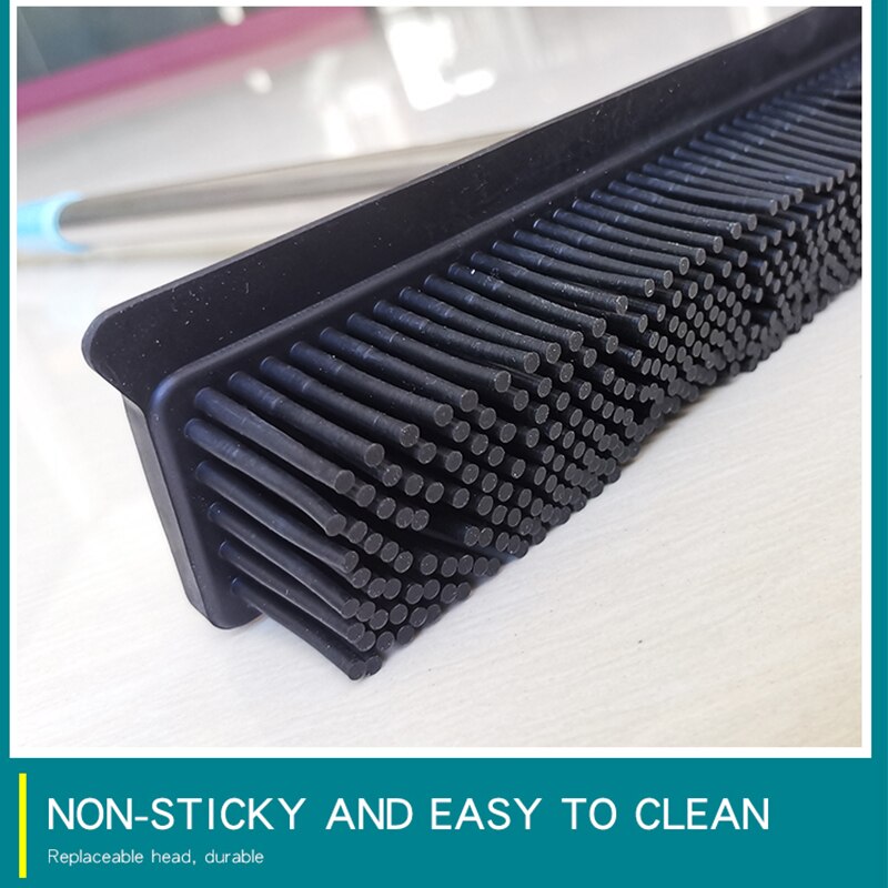 Rubber Broom Pet Hair Lint Removal Device Telescopic Bristles Magic Clean Sweeper Squeegee Scratch Bristle Long Push Broom