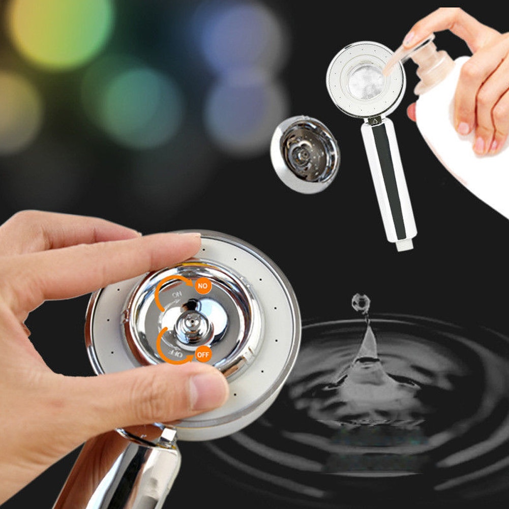 Magic High Pressure Hand Held Shower Head Bathroom Water Saving SPA Shower Head Pommeau De Douche with 3-Stage Spraying Water