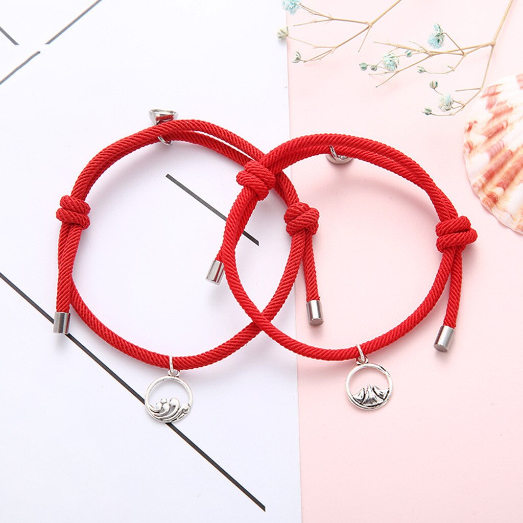 2pcs Couple Magnet Attract Each Other Personality Couple Bracelet Men and Women Charm Girl Bracelet Jewelry Lover