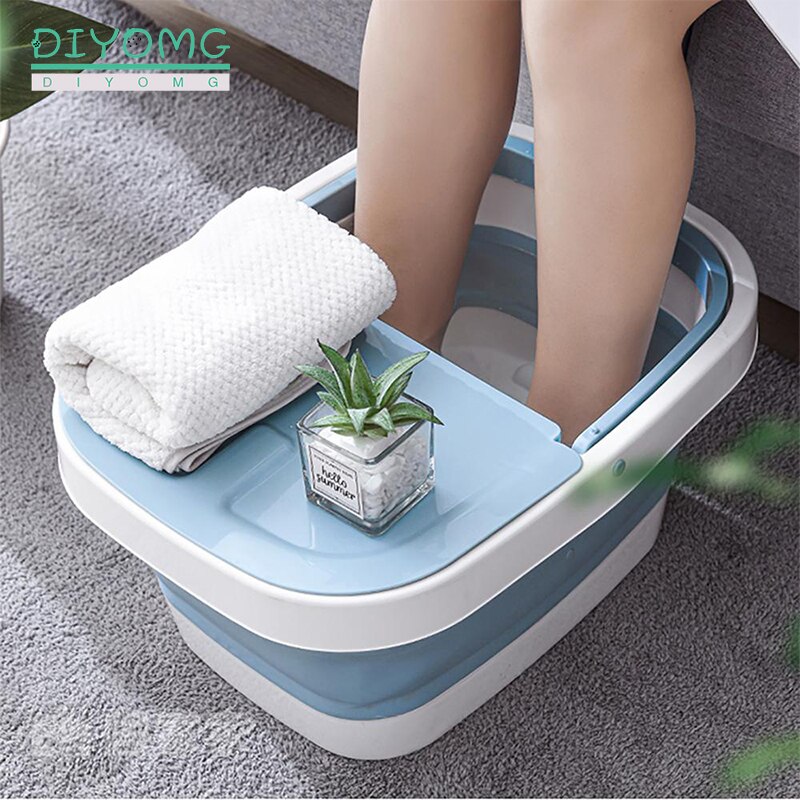 Folding Plastic Bucket Footbath Spa Foot Bath Bucket Basin Sauna Soaking Foaming Massage Bucket Storage Bucket Basket Container