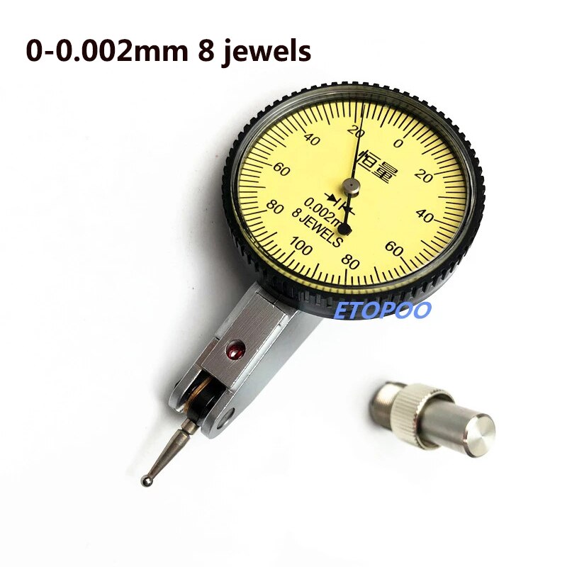 0-0.002mm 8 jewels Lever Indicator Analog Display Dial Lever Shockproof Dial test Gauge Indicator Meter Dial Micrometer 0-0.8mm