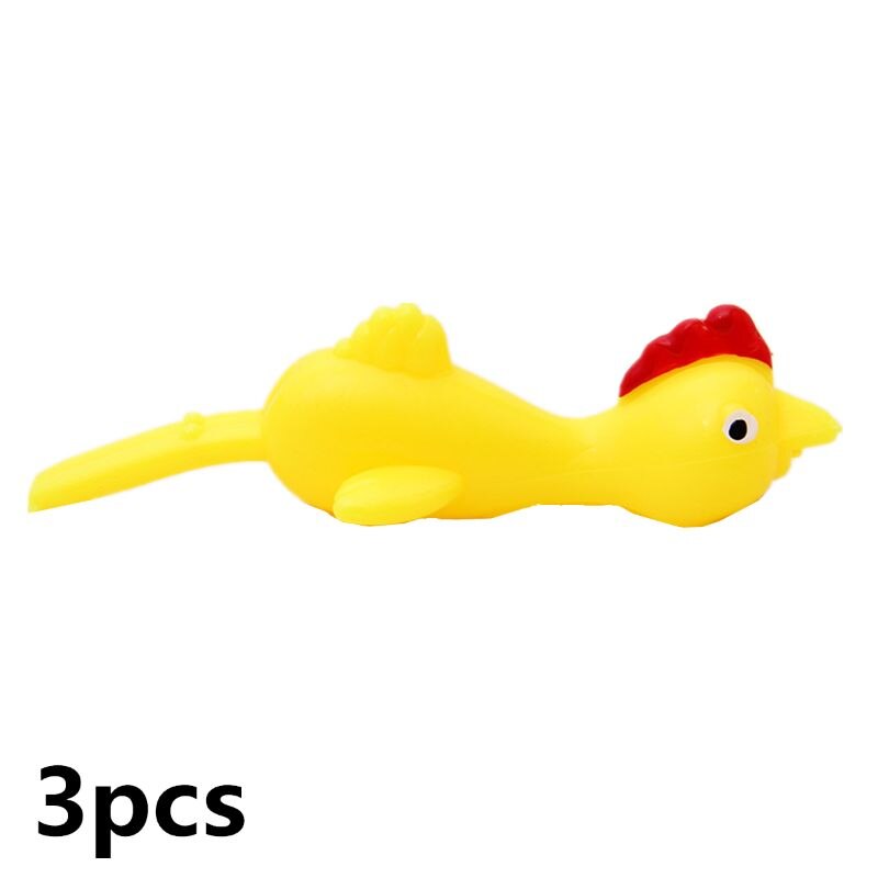 3PCS Finger Birds Fun Novelty Toys Funny Joke Rubber Chicken Stretchy Flying Turkey Party Favors: A