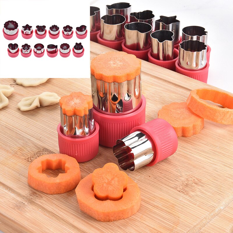 Keuken Accessoires 12 Stuks/set Van Bento Decoratie Duurzaam Messen Mold Cake Snijden Groenten En Vruchten Diy Snijden Messen