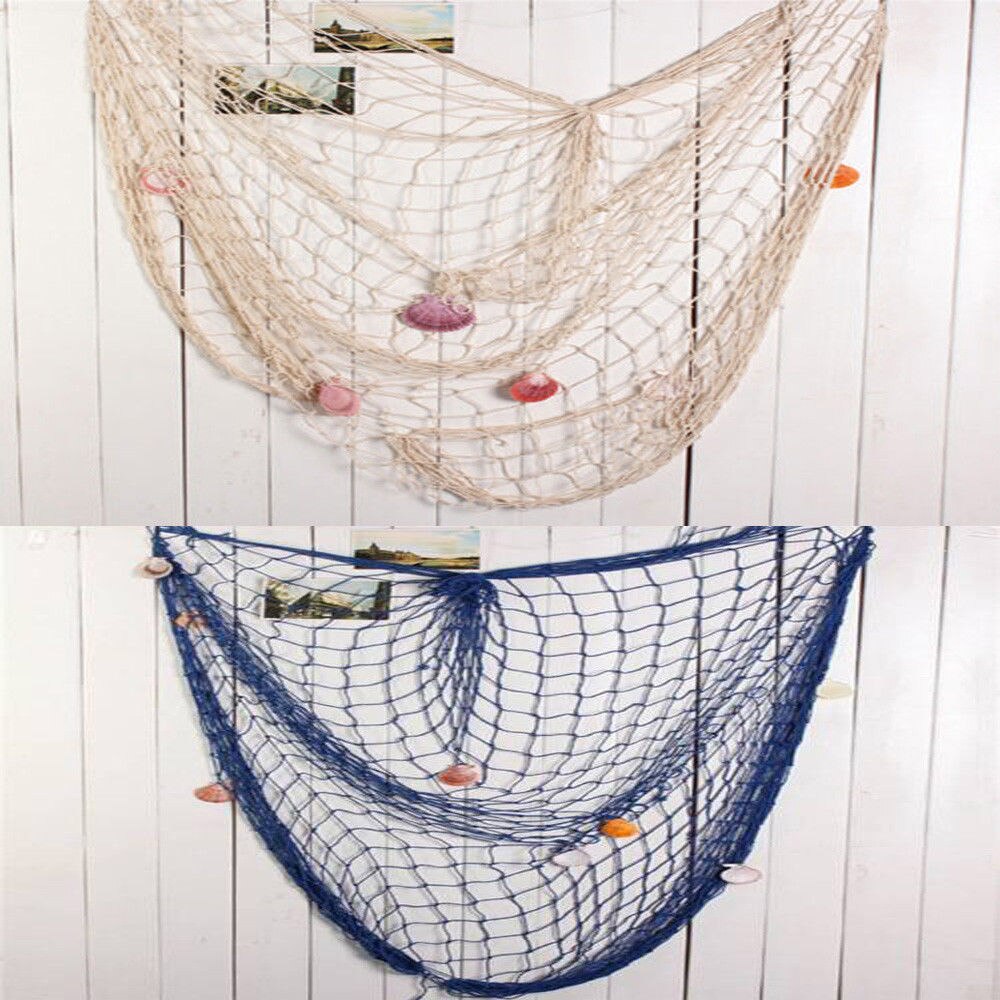 mesh cute creactive Fishing Net Sea Shell Hanging Home Wall Decoration Theme Shell Background Party birthday