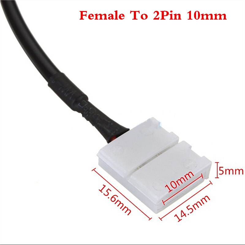 5/10 pcs 10mm 8mm 2pin Vrouwelijke Vat DC Adapter Power LED Strip Connector Kabel Voor SMD 5050 5630 3528 led Strip gratis solderen: Female To 2Pin 10mm / 5 pcs