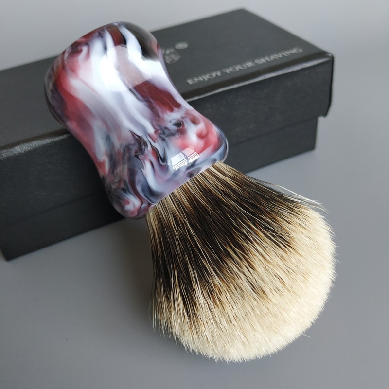 Dscosmetic tæt silvertip 2 -bånds grævlingshår konts barberbørste