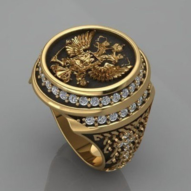 Anillo de tótem mitológico Retro de lujo para hombre, temperamento dominante, de cumpleaños, joyería al por mayor