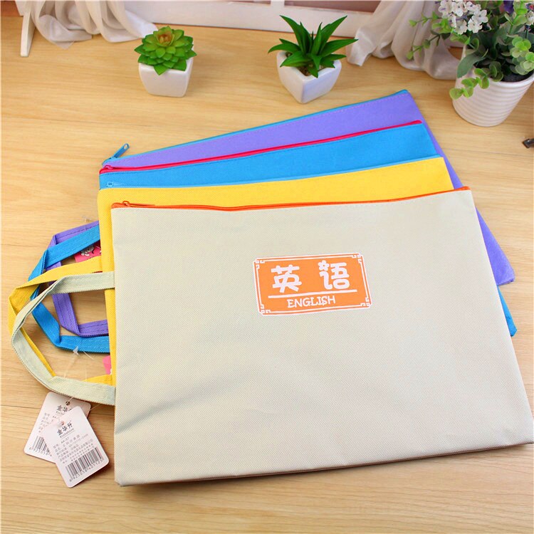 1 Pcs A4 Bag Fabric Folder For Documents Stationery 34*24.5cm Document Bag School Supplies