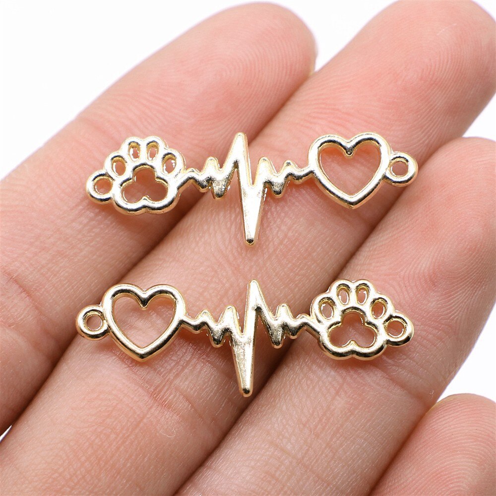 20pcs Charms Dog Paw Tibetan Bronze Silver Color Pendants Antique Jewelry Making DIY Handmade Craft: Titanium Plated