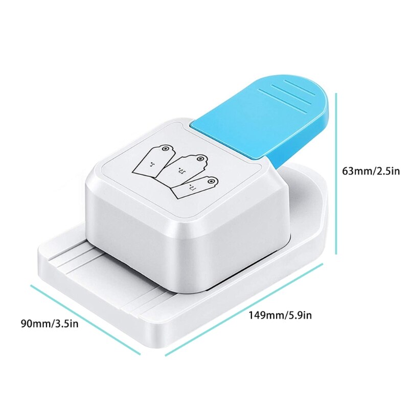 3 in 1 Tag Puncher Tag Paper Punches Bookmark Punching Machine Tag Cutter Label Punch Craft Tag Paper Puncher