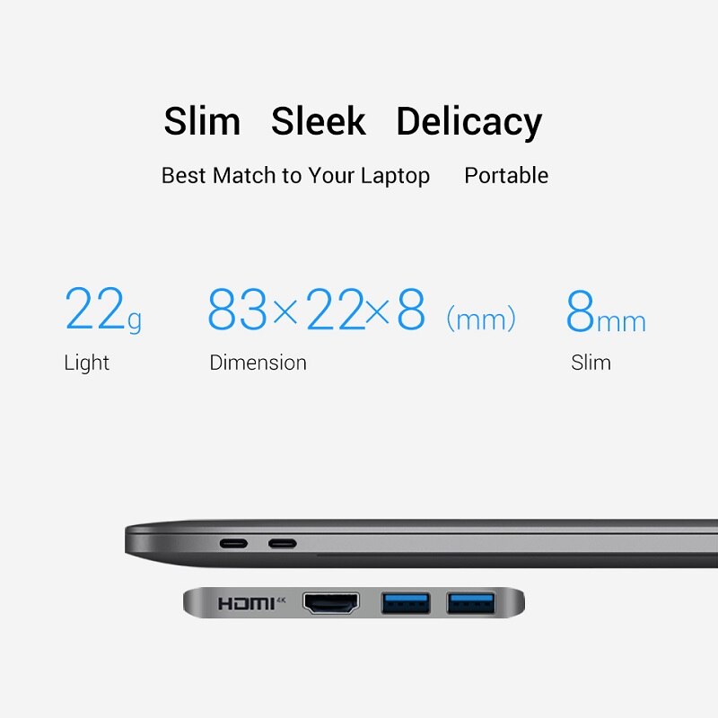 Snowkids tipo C Dock Hub para MacBook Pro MacBook Air HDMI USB3.0 USB C puertos de expansión del divisor