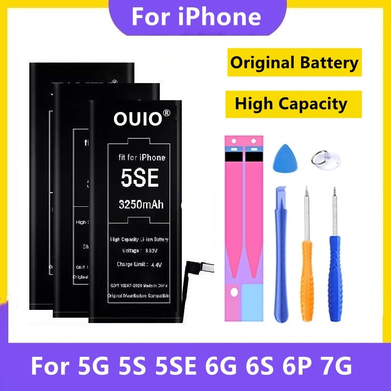 Original iPhone 6 7 8 Plus XR XS MAX Handy Batterie Für iPhone 5 5S 5SE 6S X Hohe Kapazität Ersatz Batterie