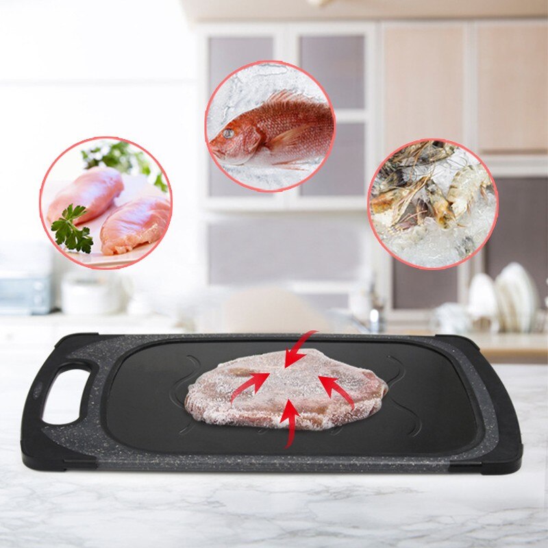Fast Defrosting Tray Frozen Food Meat Fruit Quick Defrosting Plate Chopping Blocks 2 in 1 Kitchen Gadget Tool