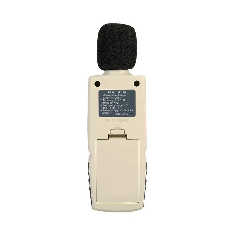Mesure automatique du niveau sonore, 30 à 130dB, contrôle des décibels, ± 1.5 dB, haute précision 31.5Hz ~ 8.5KHz, norme internationale