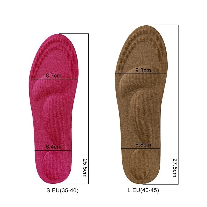 2 pezzi solette in spugna uomo donna sollievo dal dolore morbido 4D Memory Foam solette ortopediche scarpe piedi piatti arco supporto soletta Sport pad